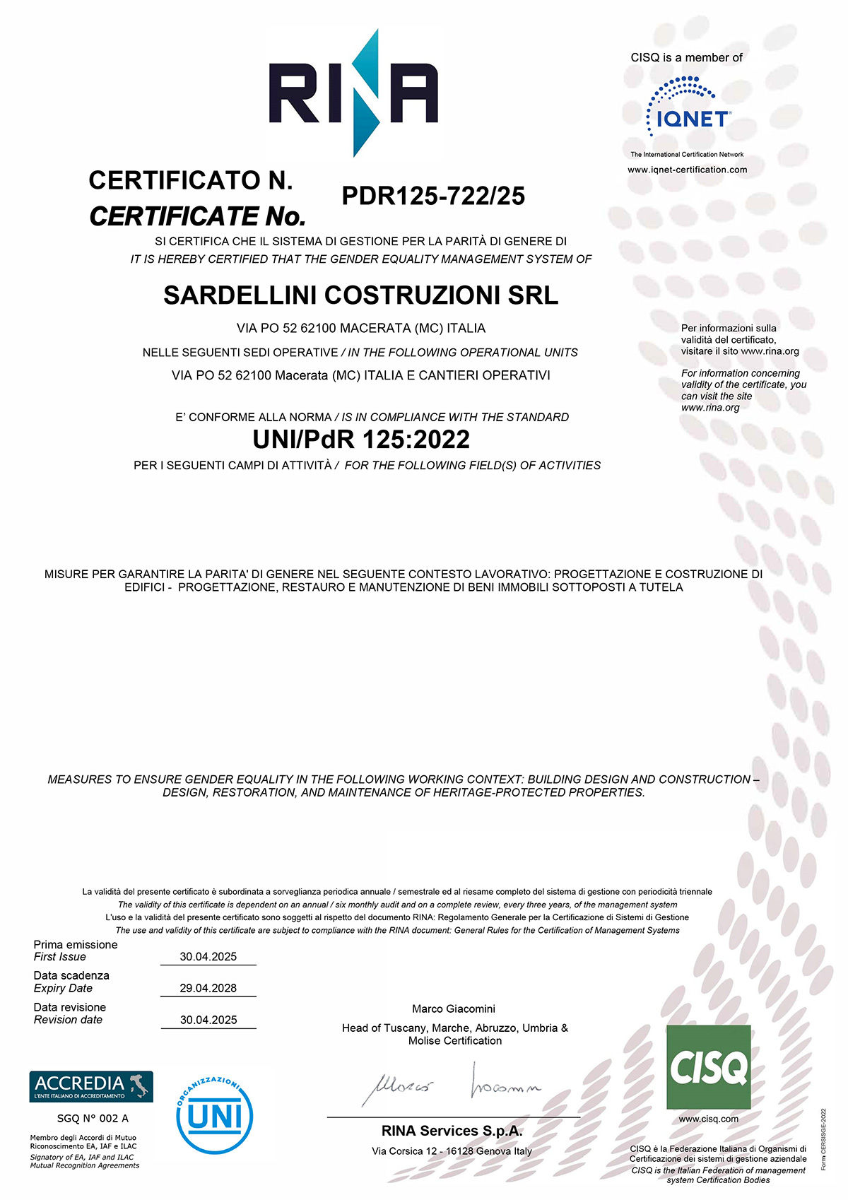 CERTIFICATO-UNI-PDR-125
